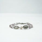 Pink Selenite Bracelet: Cowrie Charms